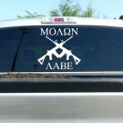 LARGE 13 X13 MOLON LABE DECAL STICKER 2A SECOND AMENDMENT TRUCK SUV GUN ART SALT