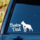 Boston Dad Terrier Dog Decal Sticker B1156 for Car Window Pet Gift Accessory Art
