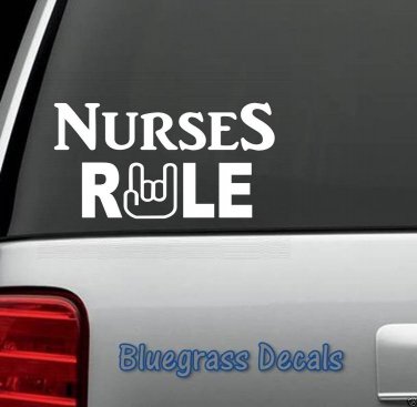 You get 10 Decals - C1020 NURSES RULE RN LPN DECAL Sticker