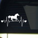 Horse Running heartbeat lifeline *I224* 8" wide Sticker decal horses saddle Horse Running heartbeat lifeline *I224* 8" wide Sticker decal horses saddle