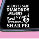 Shar Pei Diamonds TP 479 Sticker 6" Decal rescue dog chinese