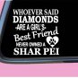 Shar Pei Diamonds TP 479 Sticker 6" Decal rescue dog chinese