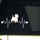 Westie heartbeat lifeline *I265* 8" wide Sticker decal dog west highland