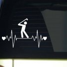 Golf heartbeat lifeline *I219* 8" wide Sticker decal golf ball driver Golf heartbeat lifeline *I219* 8" wide Sticker decal golf ball driver