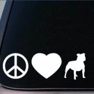 Peace love Staffie bull sticker *H114* 8" vinyl staffordshire bull terrier