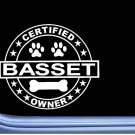 Certified Basset Hound L330 Dog Sticker 6" decal