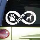 Great Dane Infinity sticker *H397* 4 x 8.5  inch vinyl dog love decal