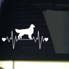Golden Retriever heartbeat lifeline *I218* 8" wide Sticker decal dog duck