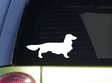 Longhaired Dachshund Sitcker *I855* 8.5 inch wide decal  &Euml;�