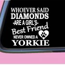 Yorkie Diamonds TP 487 Sticker 6" Decal rescue dog yorkshire terrier
