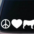 Peace love Cattle sticker *H136* 8" vinyl angus hereford