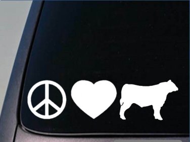 Peace love Cattle sticker *H136* 8" vinyl angus hereford