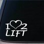 I heart to lift sticker *H242* 8 inch wide vinyl weight lifting dumbell