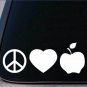 Peace love Apple sticker *H145* 8" vinyl teacher teaching