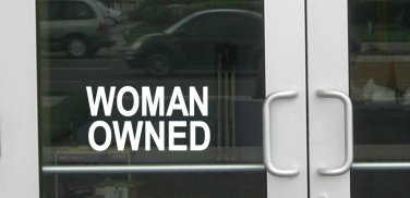 Woman Owned L754 8 inch Sticker business sign feminism girl Decal