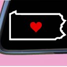 Pennsylvania State with Red Heart TP 369 vinyl 6" Decal Sticker Pennsylvania State with Red Heart TP 369 vinyl 6" Decal Sticker