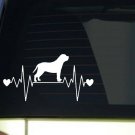Mastiff heartbeat lifeline *I229* 8" wide Sticker decal english mastiff dog