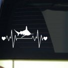 Shark heartbeat lifeline *I250* 8" wide Sticker decal great white Shark heartbeat lifeline *I250* 8" wide Sticker decal great white