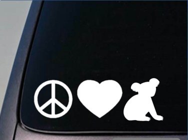 Peace love Koala sticker *H127* 8" vinyl australia