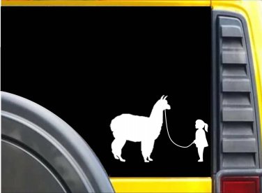 Girl Walking Alpaca Sticker k627 8 inch Kria decal