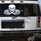 LARGE 10x12" GOLF STICKER CLUB DECAL SKULL CROSSBONES GOLF CART DRIVER