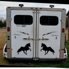 2 LARGE 12.5" WALKING HORSE STICKERS MIRRORED TENNESSEE WALKER DECAL HORSE Show