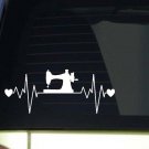 Sewing Lifeline *I910* 8 inch wide sticker heartbeat decal