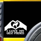 Great Pyrenees Heart Hands Sticker k661 8 inch dog decal