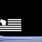 Wisconsin American Flag M205 8 inch Sticker state Decal