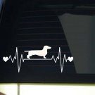 Dachshund heartbeat lifeline *I201* 8" wide Sticker decal weiner dog