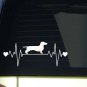 Dachshund heartbeat lifeline *I201* 8" wide Sticker decal weiner dog
