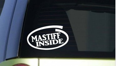 Mastiff Inside *I293* 8" wide Sticker decal dog training puppy english