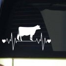 Dairy Cow Lifeline *I906* 8 inch wide Sticker cow heartbeat decal