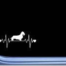 Wirehaired  Dachshund Lifeline J812 8 inch Sticker dachshund heartbeat dog decal