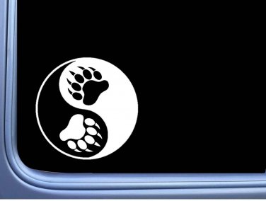 Yin Yang Bear Paw L381 6 inch Decal Sticker