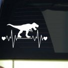 T Rex heartbeat lifeline *I259* 8" wide Sticker decal jurassic dinosaur
