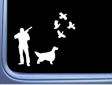 English Setter Quail hunting TP 375 vinyl 6" Decal Sticker pheasant box bird