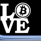 Bitcoin Love L691 6 inch Sticker hold cryptocurrency decal
