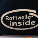 Rottweiler Inside Decal Sticker Vinyl Car Window Rottie