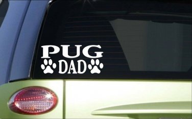 Pug Dad *H858* 8 inch Sticker decal dog groomer scissors harness