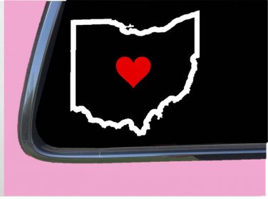 Ohio State with Red Heart TP 340 vinyl 6" Decal Sticker