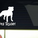 Pit's Rule! uncropped *I420* 6 inch Sticker pit bull pitbull american bully