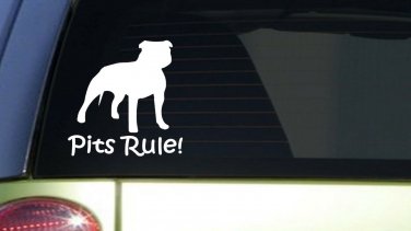 Pit's Rule! uncropped *I420* 6 inch Sticker pit bull pitbull american bully