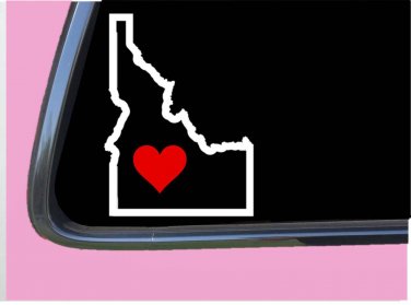 Idaho State with Red Heart TP 355 vinyl 6" Decal Sticker