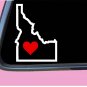 Idaho State with Red Heart TP 355 vinyl 6" Decal Sticker