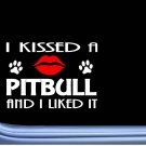 Pitbull kissed L847 8" dog window decal pit bull sticker