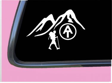 Appalachian Trail Man Hiking TP159 vinyl 6" Decal Sticker app camper boots trail