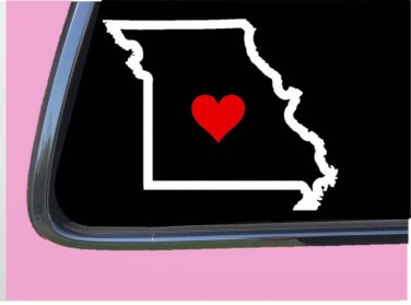 Missouri State with Red Heart TP 349 vinyl 6" Decal Sticker