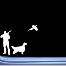 English Setter with Pheasant TP 373 vinyl 6" Decal Sticker setting quail bird English Setter with Pheasant TP 373 vinyl 6" Decal Sticker setting quail bird