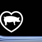 Pig Big Heart J754 6 inch Sticker decal hog piglet